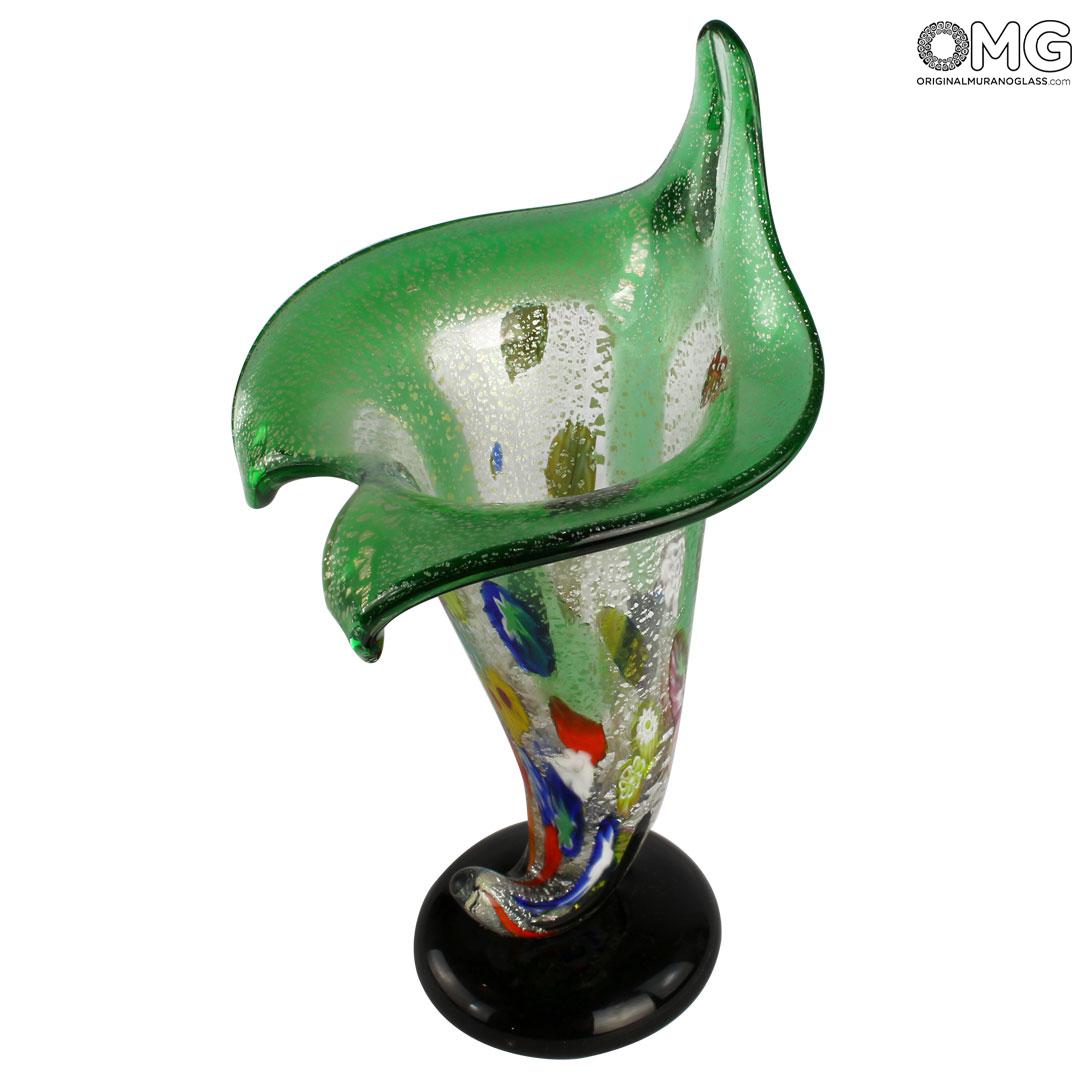 4625 ORIGINALMURANOGLASS Ваза Калла - муранское стекло OMG 15 см  - Вид №1