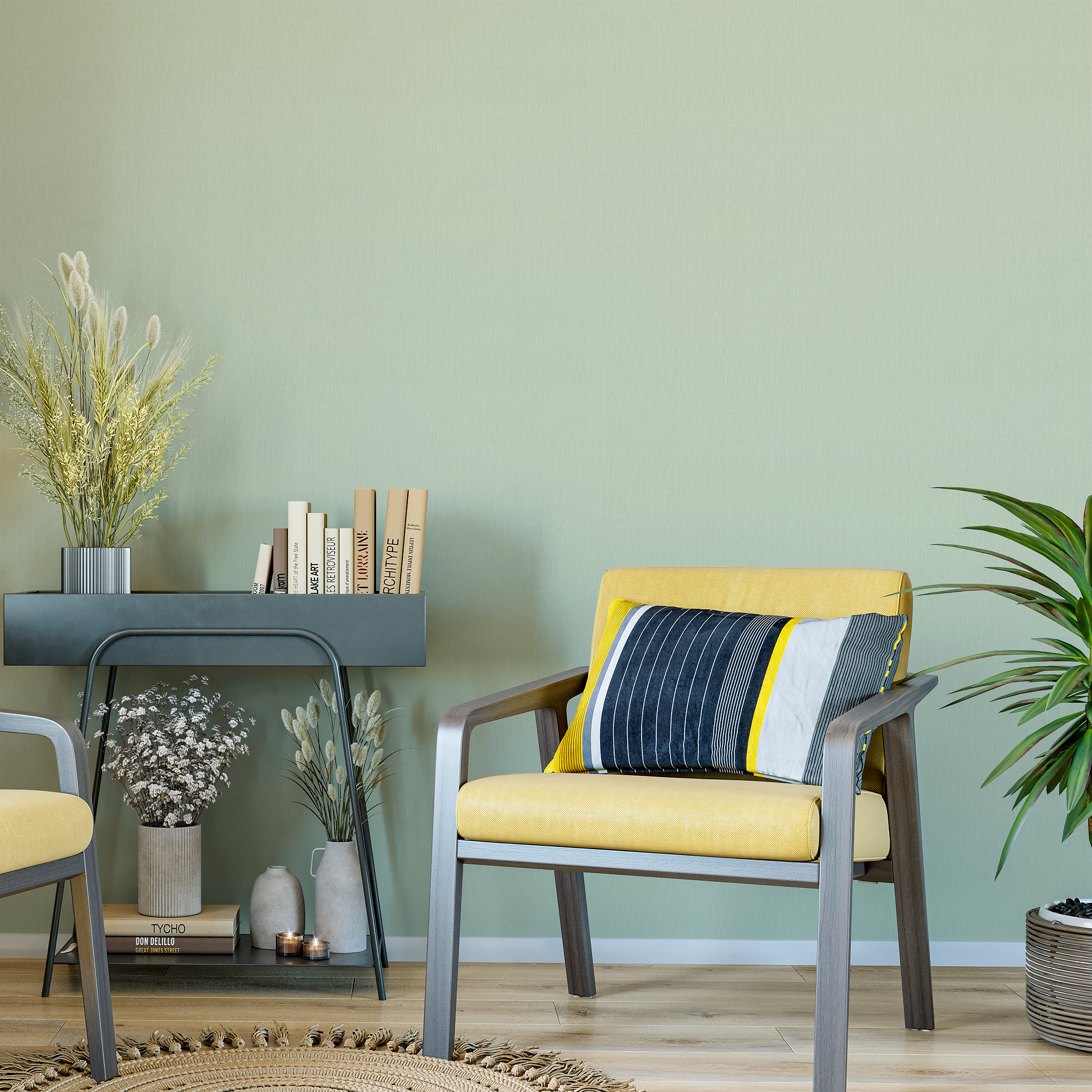 Флизелиновые обои Polynesia зеленые структурные 1.06 м 85633444 ПАЛИТРА STLM-0064748 - Вид №2