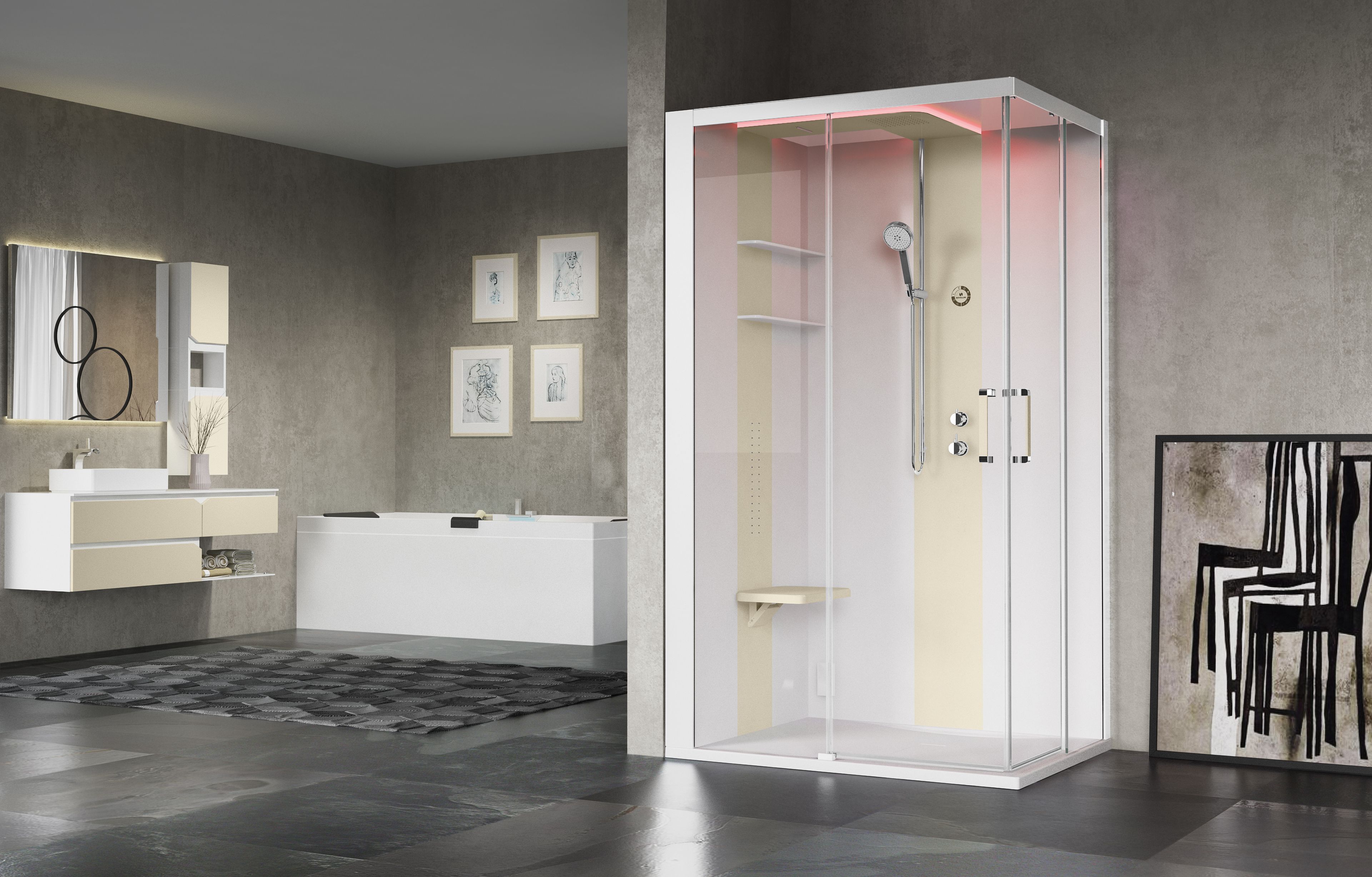 Угловая многофункциональная душевая кабина Novellini ARCH-00055947 - Вид №3