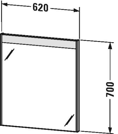 BR700105151 Зеркало с подсветкой Brioso #BR7001 620 x 45 мм Сосна коричневая, декор Duravit - Вид №1