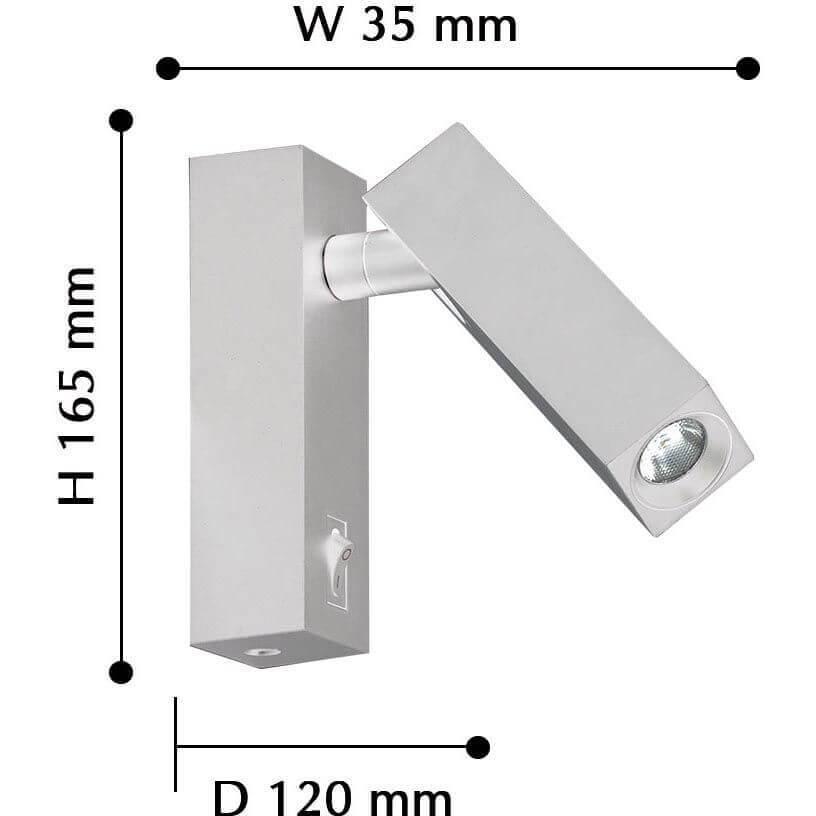 Спот настенный светодиодный с выключателем белый Eckig 2402-1W FAVOURITE ECKIG 00-3948977 Белый  - Вид №3