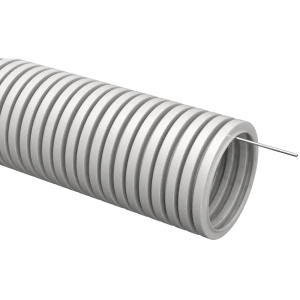 Труба гофрированная IEK D20 мм 10 м ПВХ легкая с протяжкой цвет серый 83626155 STLM-2059610