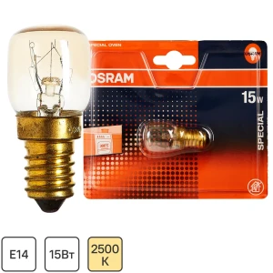 Лампа накаливания для духовки Osram трубчатая E14 15 Вт свет тёплый белый 16656320 STLM-2074233