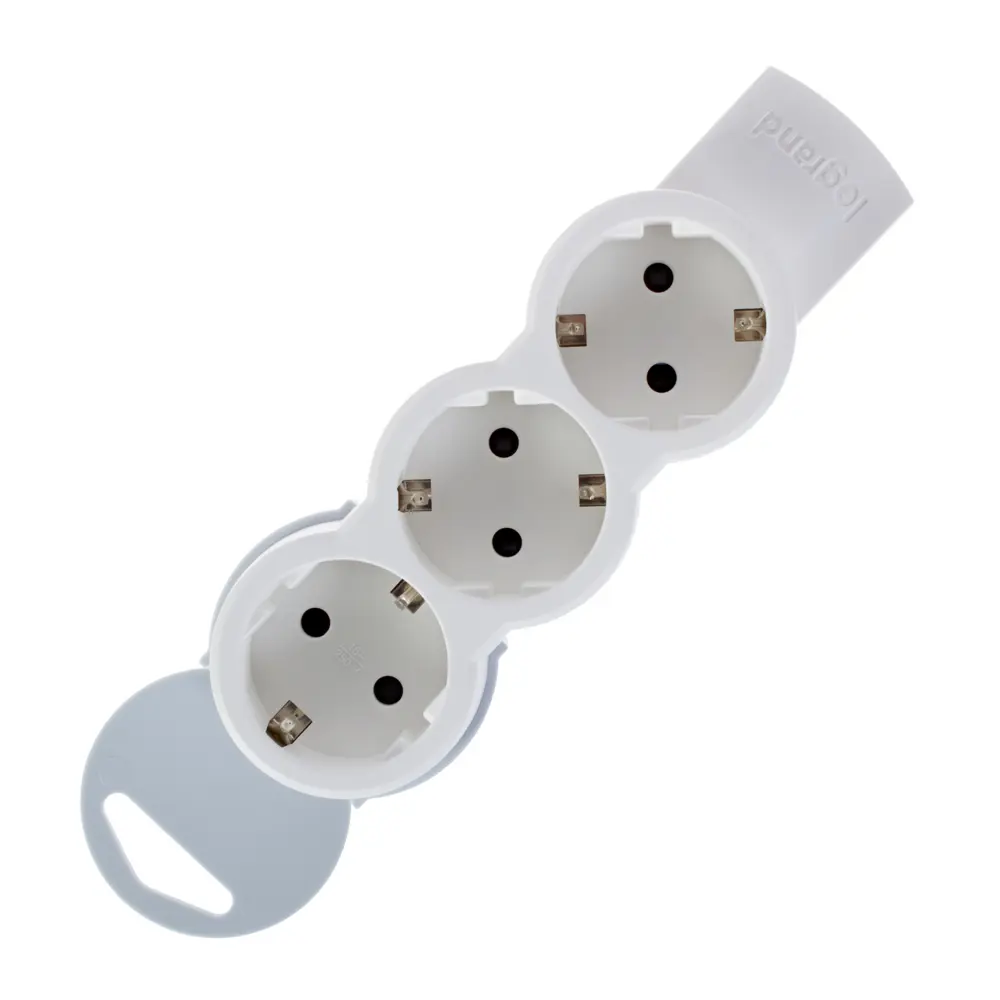 Колодка для удлинителя Legrand 3 розетки с заземлением 3500 Вт цвет белый/серый STLM-2179227 - Вид №1