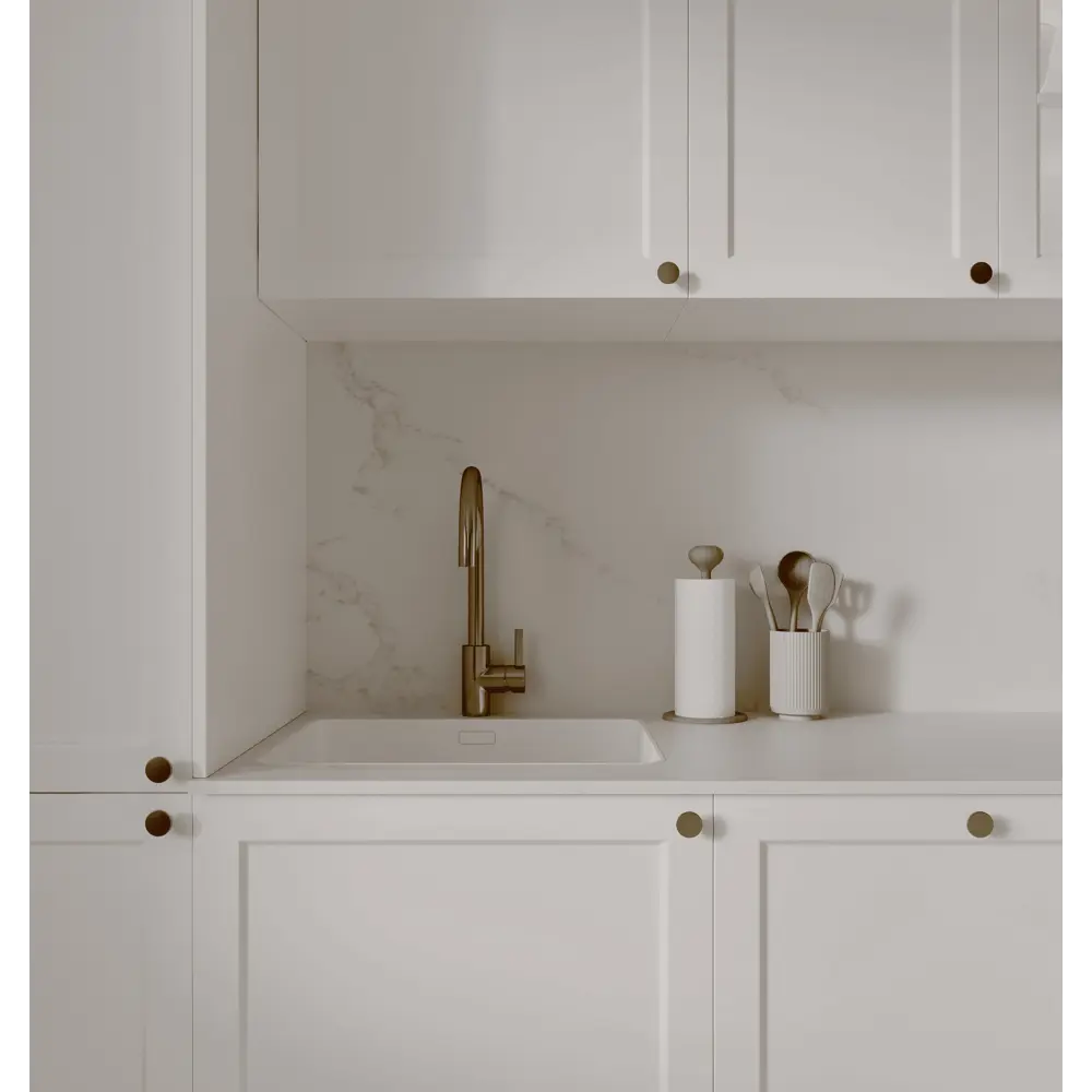 Мебельная ручка-кнопка KONSENSA Аян 28 мм матовая золотая STLM-2084081 - Вид №7