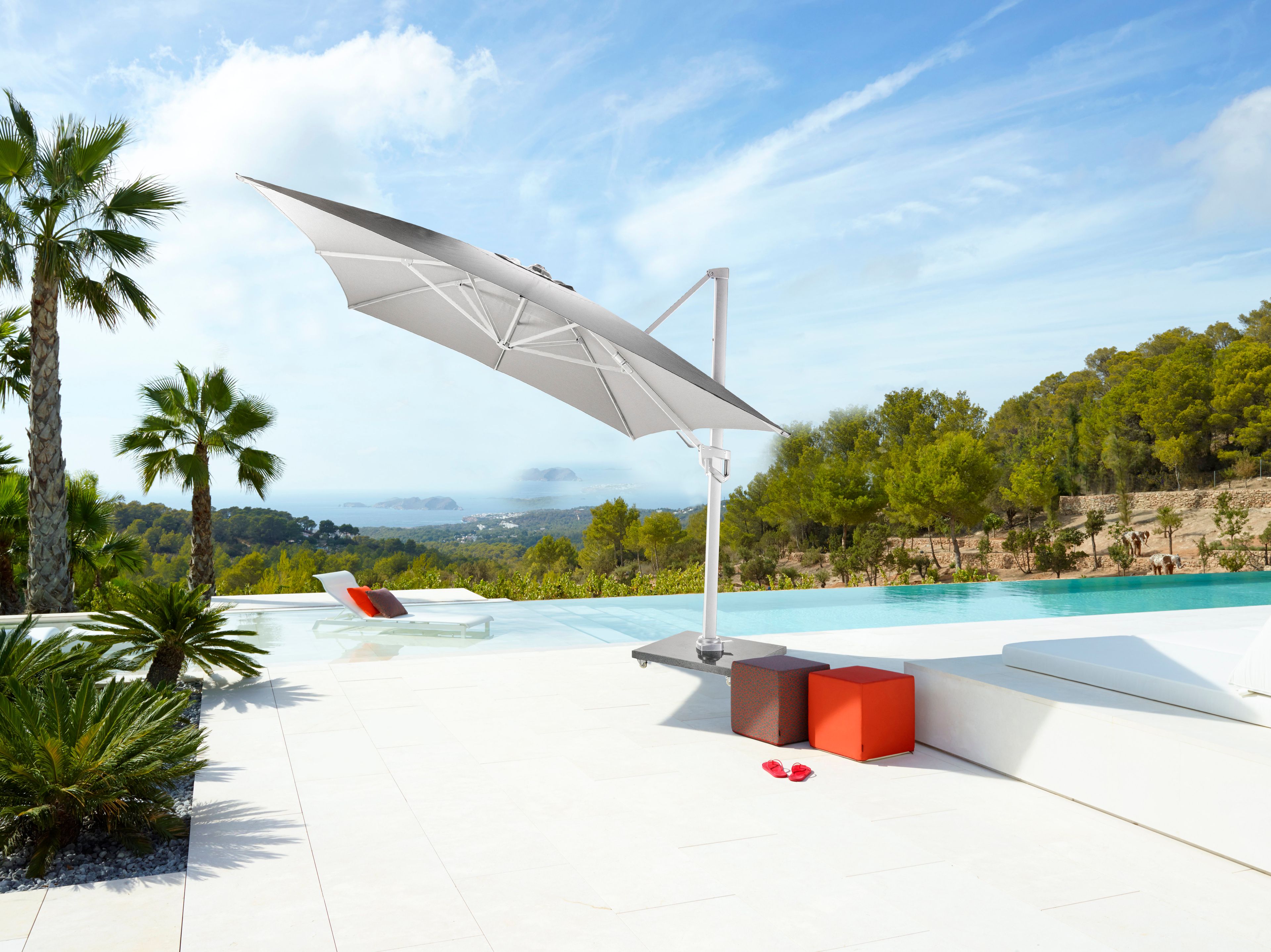 Квадратный поворотный зонтик с боковым полюсом Les Jardins® ARCH-00065570 - Вид №1