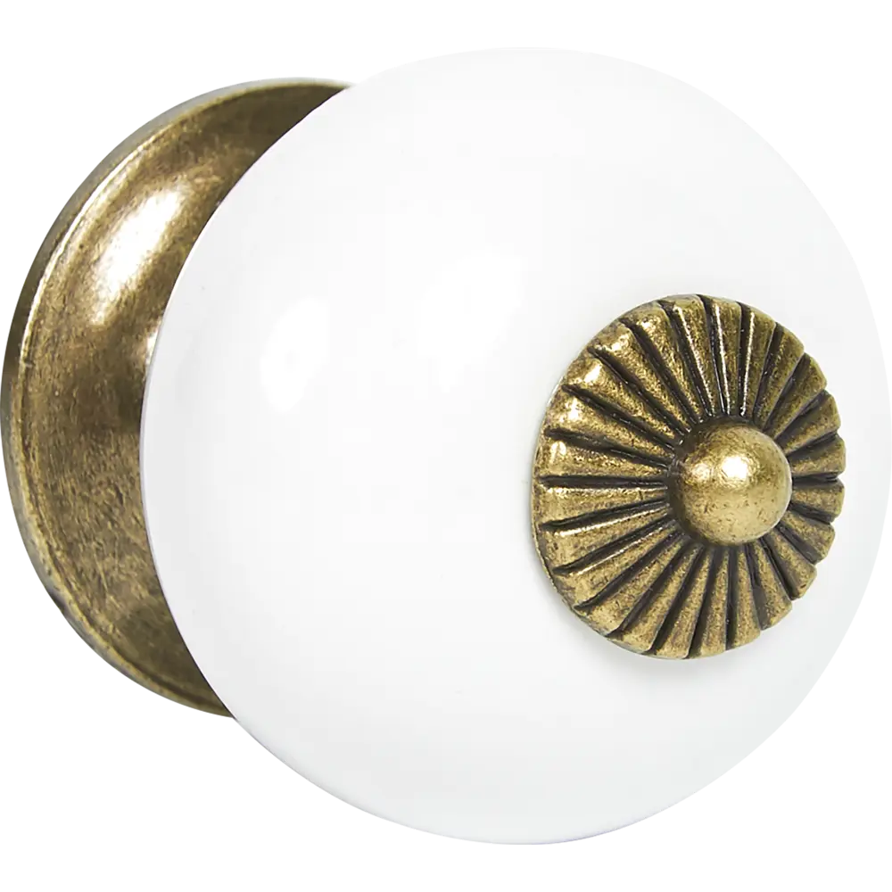 Мебельная ручка-кнопка белый/бронза Santreyd STLM-2124524