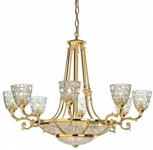 Possoni Illuminazione Люстра из чистого золота с хрусталем Raffaello 1999/6+8-c