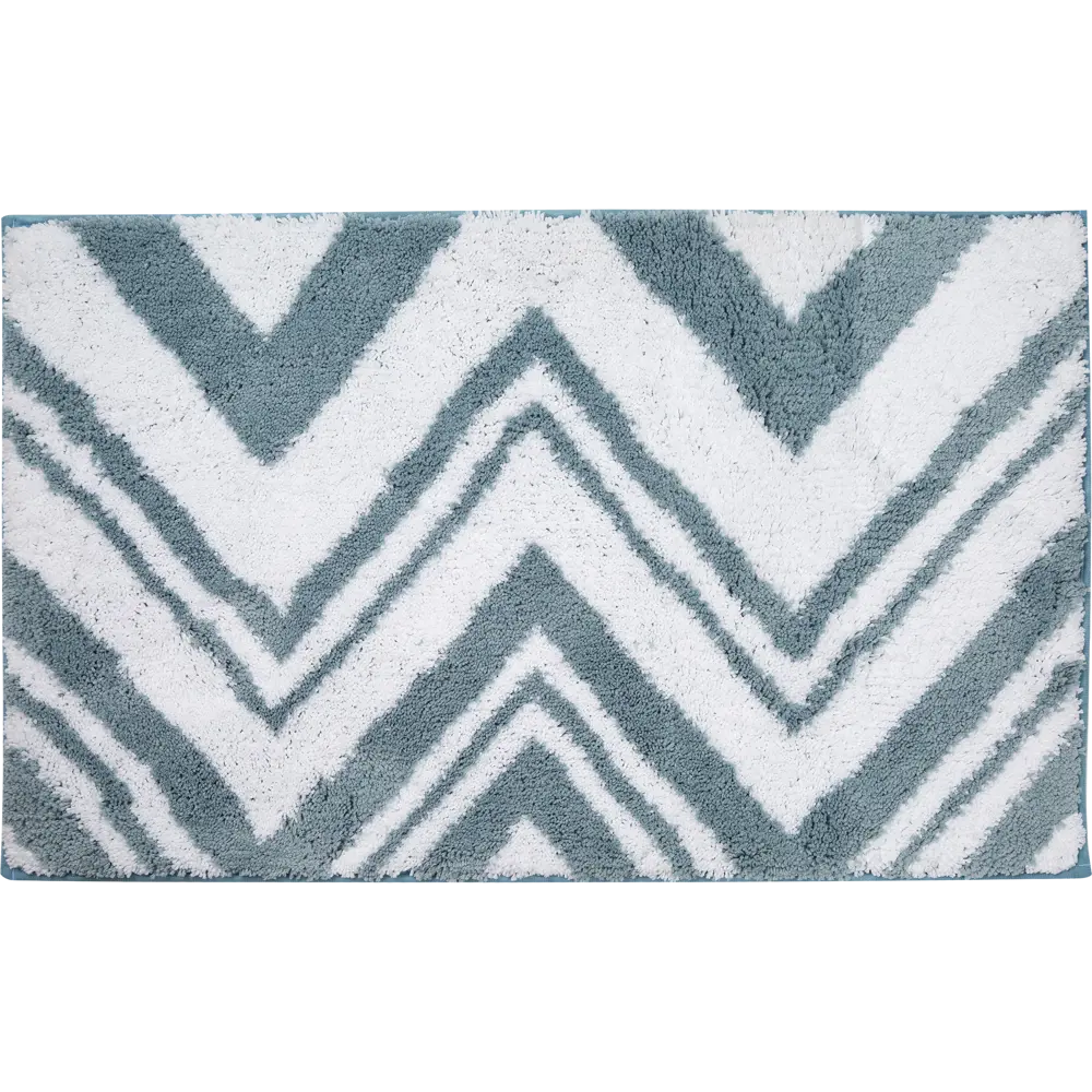 Коврик для ванной комнаты Zigzag 50х80 см цвет белый/бирюзовый SWENSA STLM-2150513