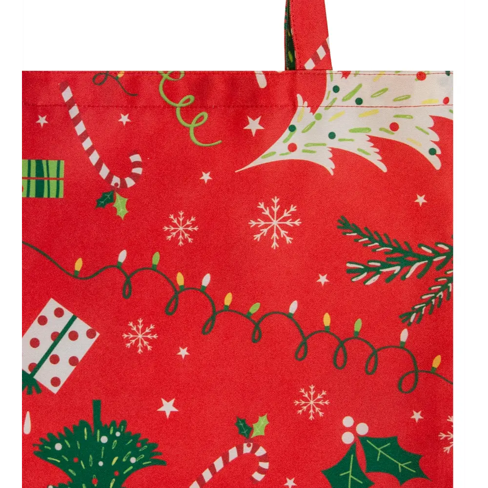 Сумка шоппер Новогодние игрушки 40х35 см красная SEASONS STLM-2049738 - Вид №1