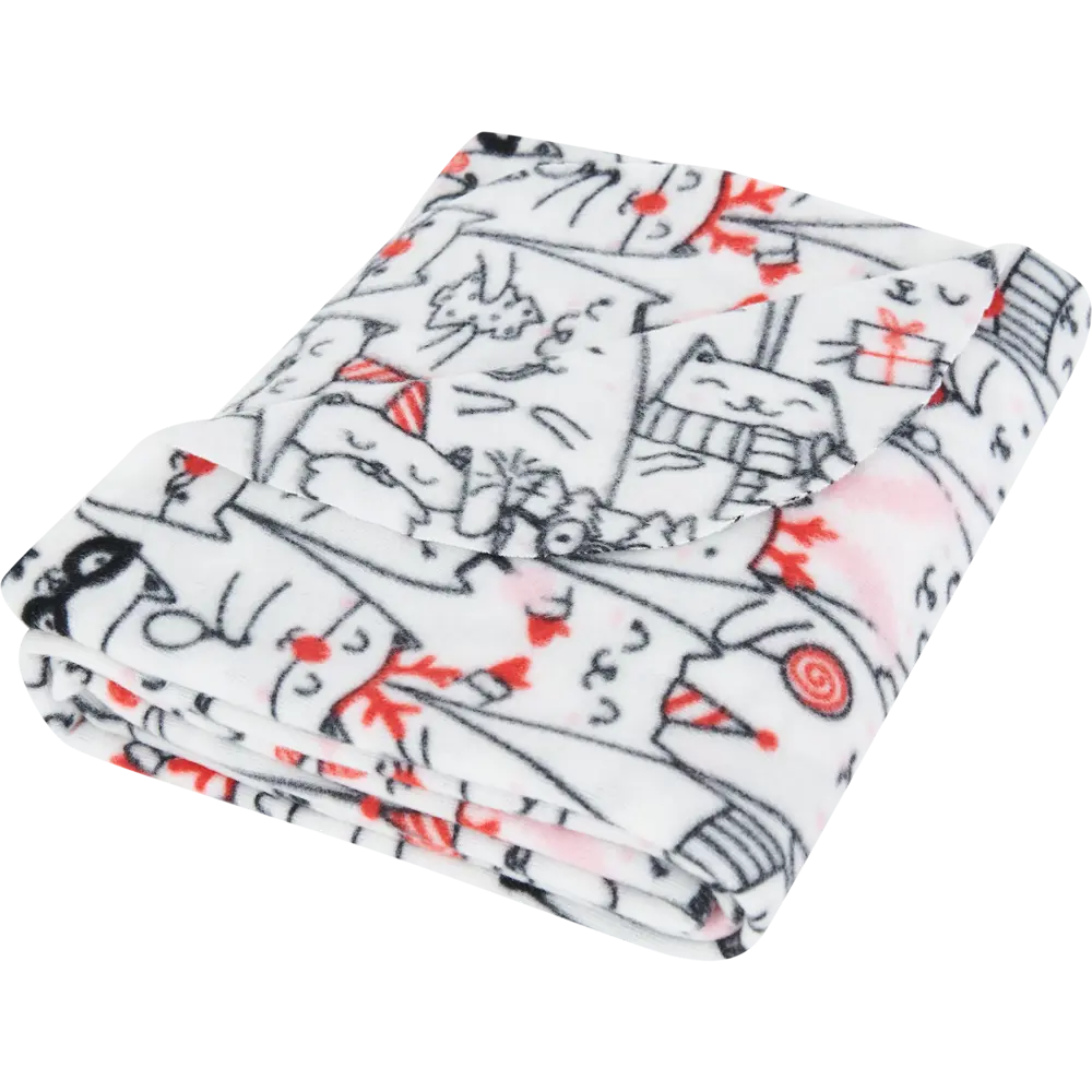 Плед Баюны новогодние 120x150 см флис цвет белый Ardenza Новогодняя STLM-2053377 - Вид №3