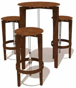 TrackDesign Высокий круглый стол из стали Corten ™ Leggero Tt0646002