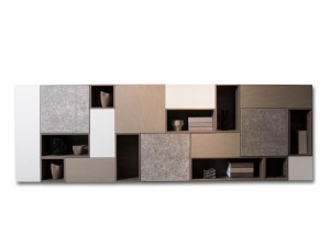 Подвесной книжный шкаф из шпона