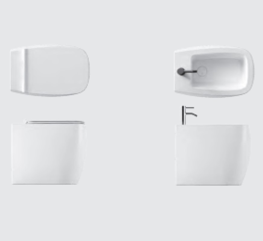 33110101.01 Биде напольный 550х335х450 мм Alice Ceramica Nur Белый глянцевый - Вид №5