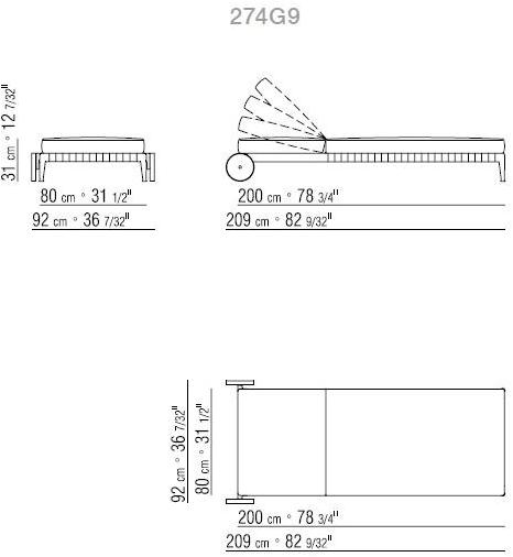 Flexform Тканевый садовый лежак на колесиках Atlante sun-id-1513930 - Вид №7