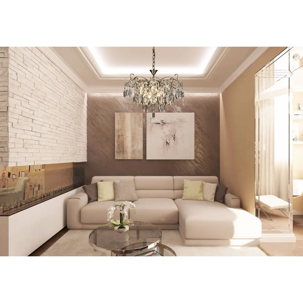 Люстра каскадная подвесная хрустальная Джулия E1897/4, 4 лампы, 12 м², цвет бронза/прозрачный Santreyd STLM-2144315 - Вид №9