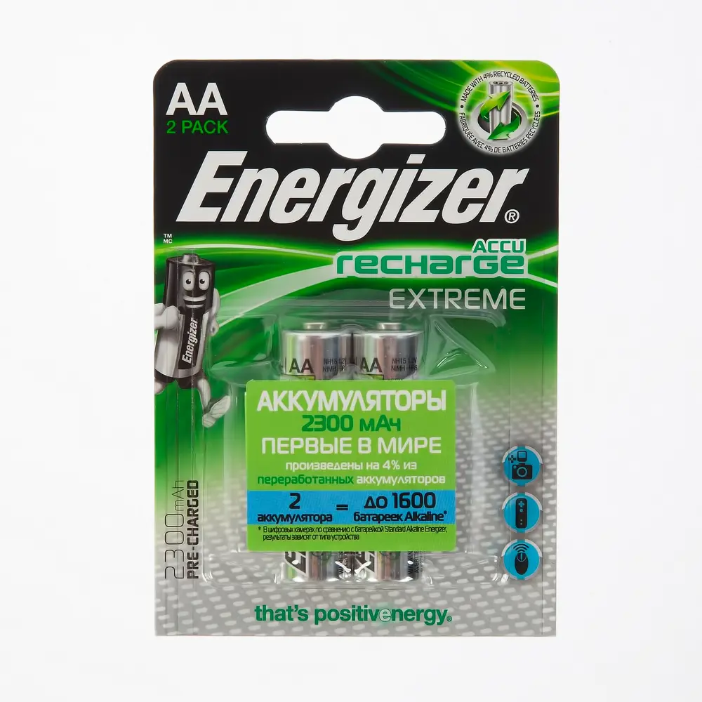 Аккумулятор Energizer Ni-Mh HR6 AA 2300 мАч 1.2В 2 шт STLM-2194665