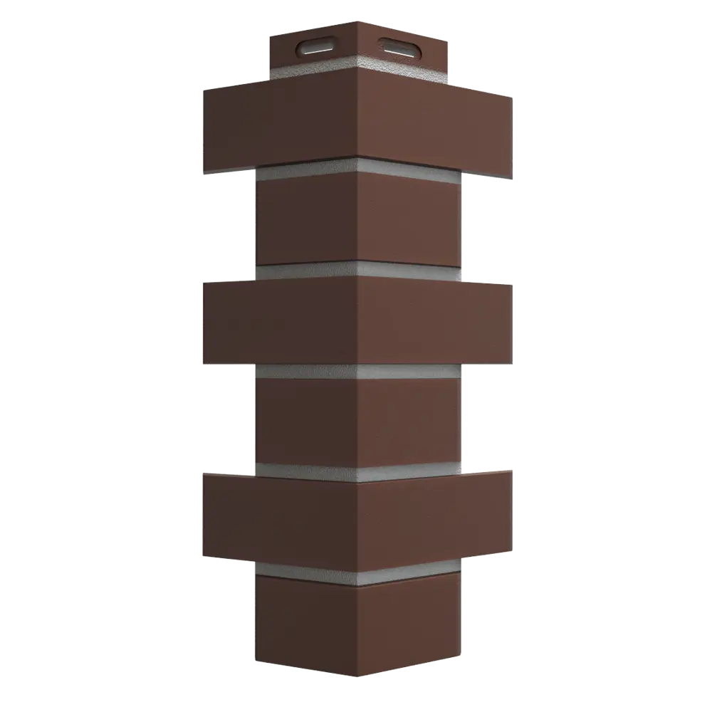 Угол наружный Dacha Кирпич гладкий цвет тёмно-коричневый STLM-2116588