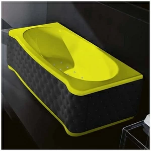 Ванна Gruppo treesse New Classic Young STA-V674C-SX-KC-Z жёлтая с аэромассажем прямоугольная левая чёрная кожа