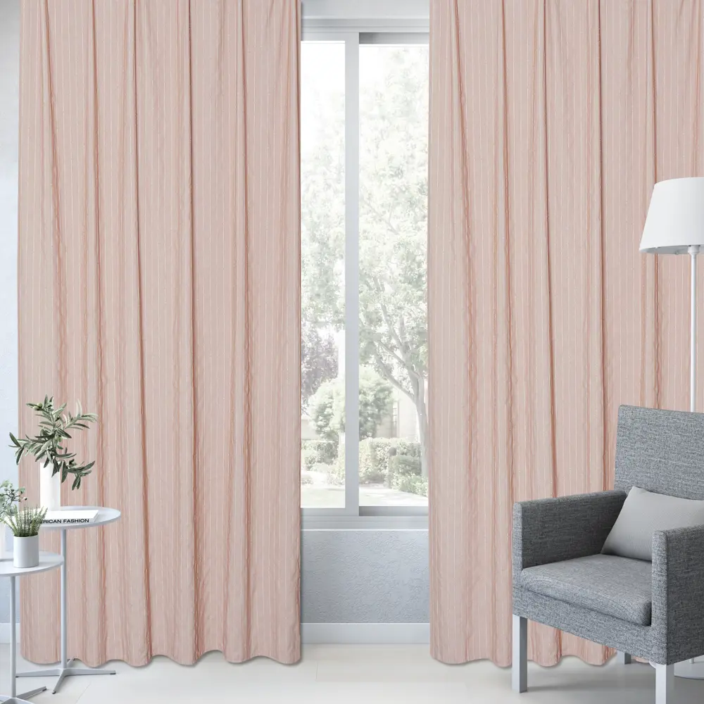 Штора на ленте Inspire Carbo 160x280 см цвет розово-белый 88311151 STLM-2038536  - Вид №5