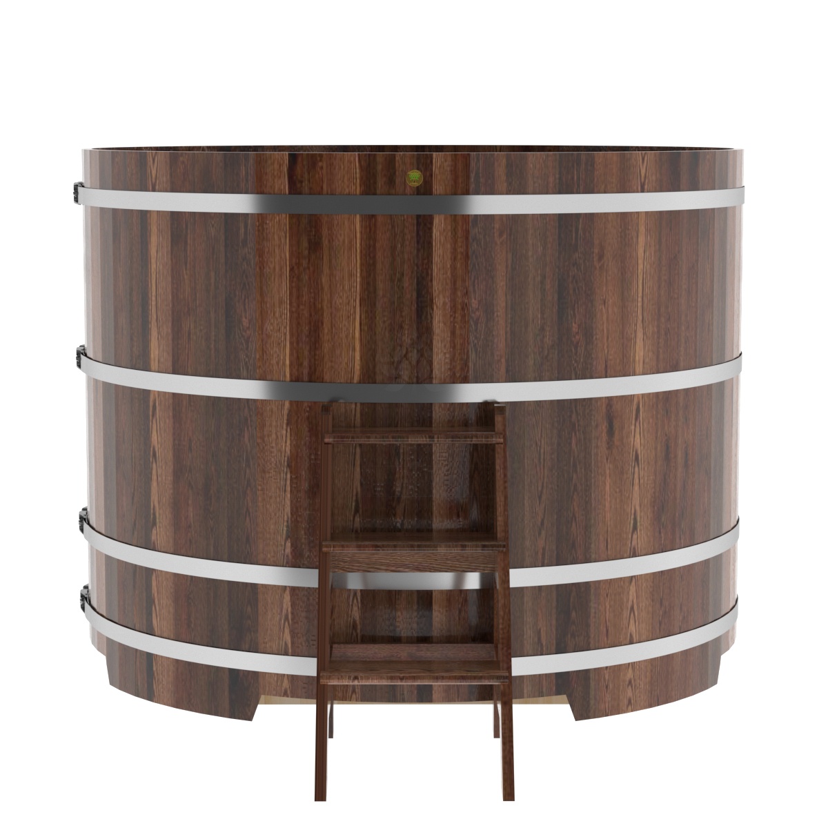 1219 Купель круглая из лиственницы d=1,80х1,4 морёная премиум Alyarus  - Вид №3