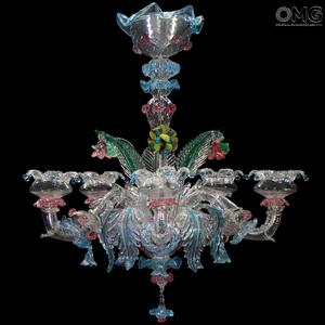 1077 ORIGINALMURANOGLASS Люстра Фиорелла на 5 лампочек - Реццонико - муранское стекло OMG  см