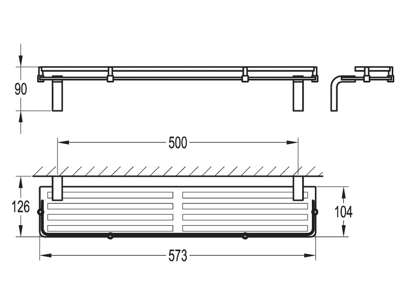 Полка стеклянная, 573x126x90 ART&MAX ULTIMA AM-F-8929 - Вид №1