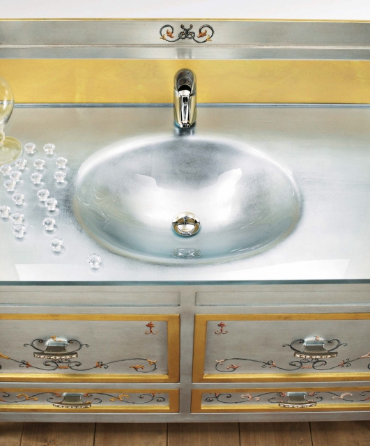 G8042 Tifernoit Серебряная / золотая композиция для ванной с украшениями Bagno  - Вид №3