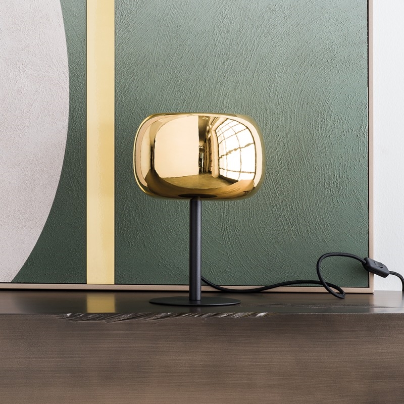 P451X190 Лампа Каминия Adriani e Rossi Золотая основа, абажур из керамического золота  - Вид №3