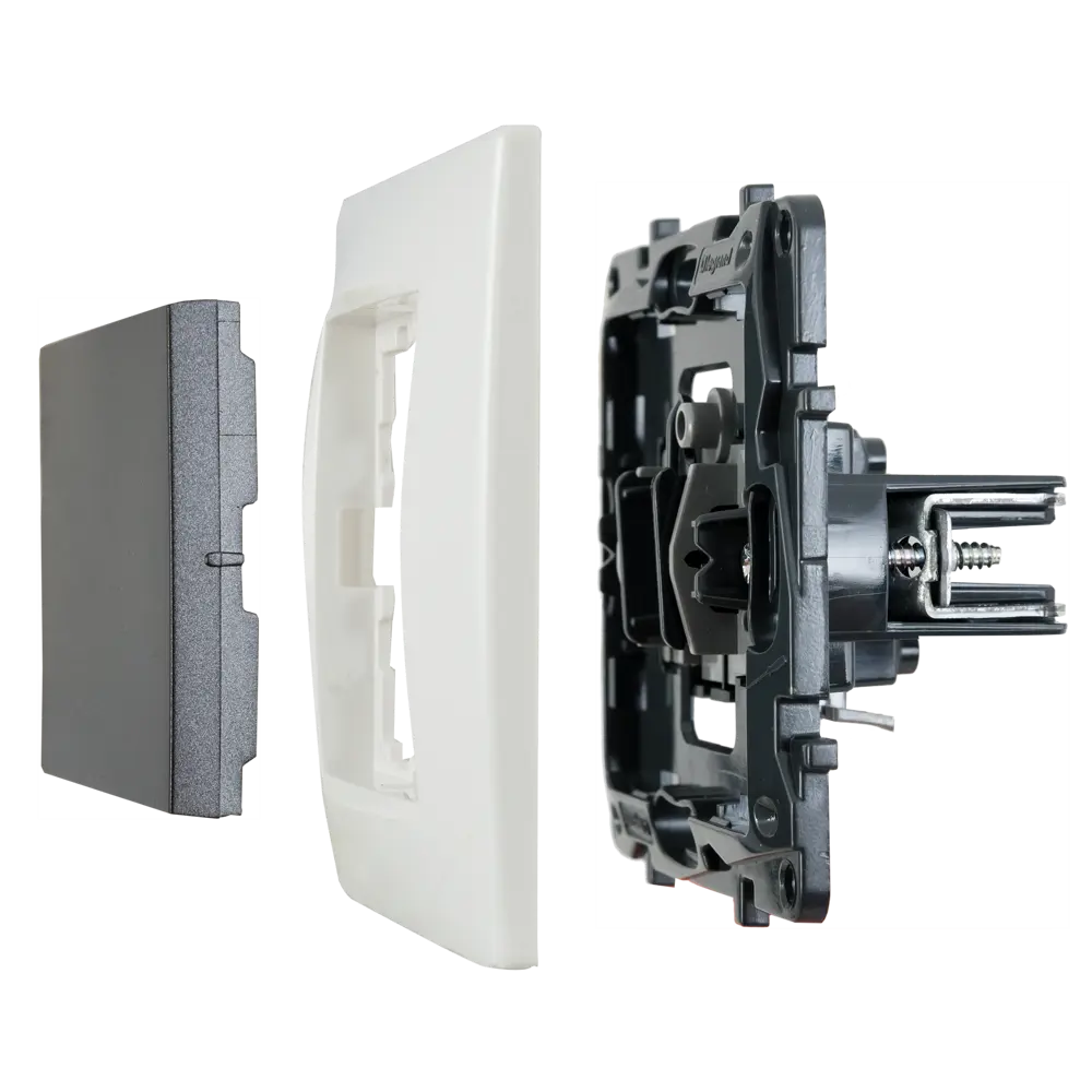 Выключатель одноклавишный - Legrand Structura - 10А 250В безвинтовые зажимы - магнезиум STLM-2120335 - Вид №5
