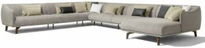 Giorgetti Угловой диван из ткани с шезлонгом