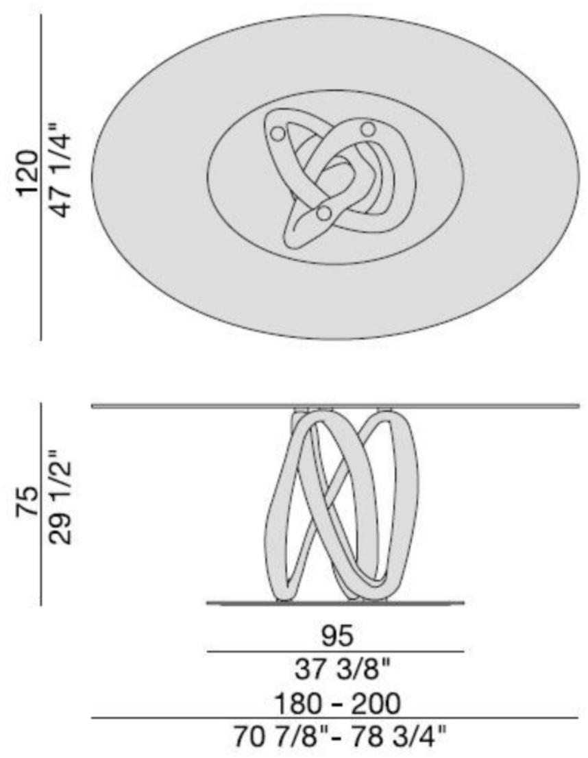 Porada Эллиптический стол из массива дерева со стеклянной столешницей Iron sun-id-1365772 - Вид №2
