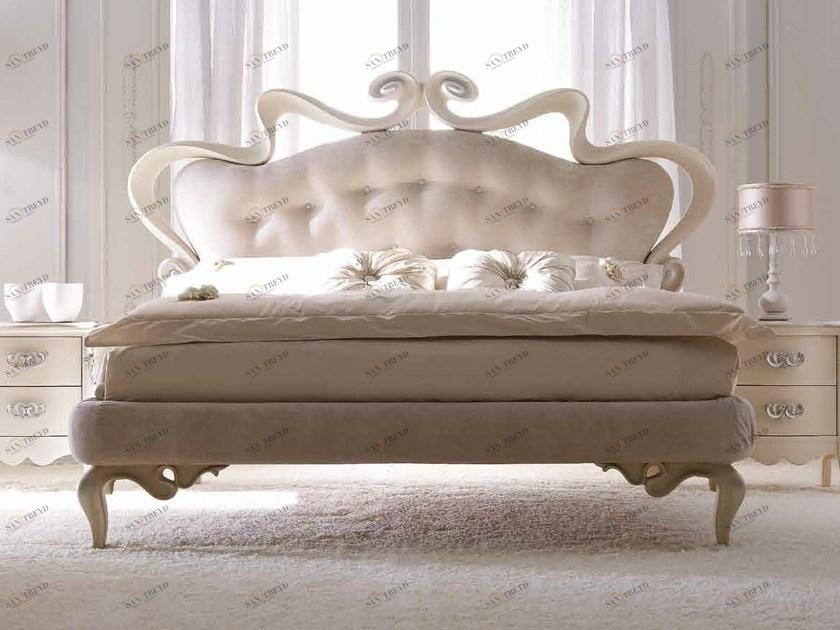 CorteZari Двуспальная кровать из кожи с обитым изголовьем Elegance sun-id-1503995