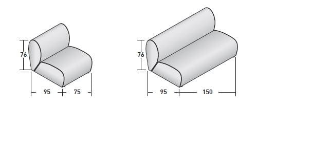 Тканевый модульный садовый диван Flou Флора ARCH-00033897 - Вид №5