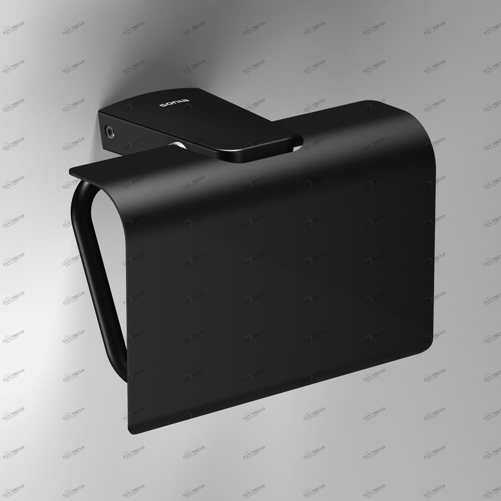 Sonia Держатель туалетной бумаги с крышкой настенный S6-Zen черный 166473