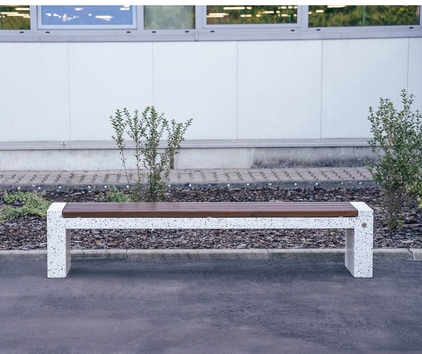 ENCHO ENCHEV - ETE Скамейка из бетона и дерева без спинки  185  - Вид №4