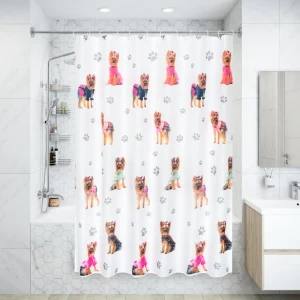 Штора для ванной комнаты «York-dog» 180х180 см цвет белый