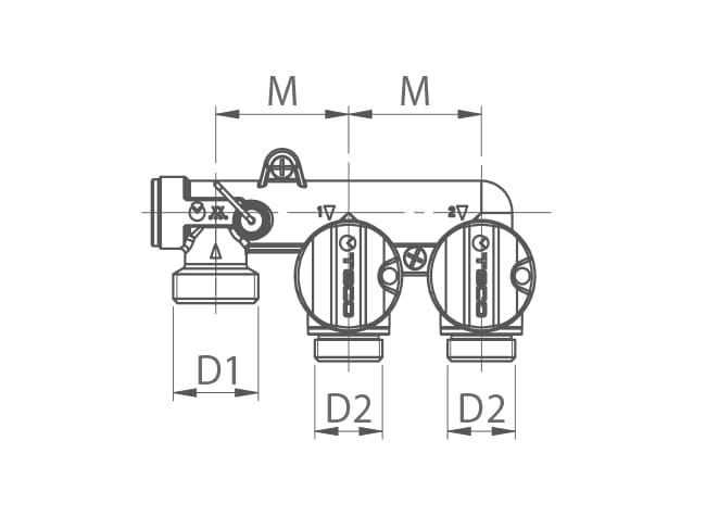 Двухпозиционный газовый коллектор с несколькими отсеками TECO ARCH-00056607 - Вид №8