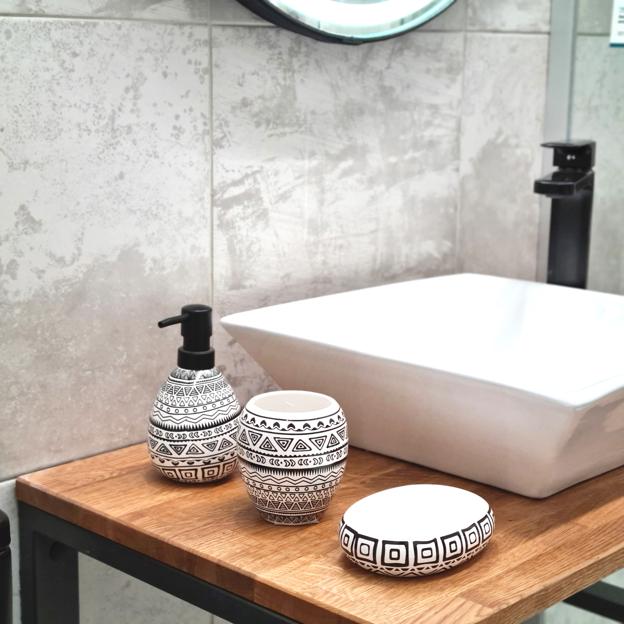 83425117 Мыльница керамика цвет белый/чёрный Nomads STLM-0041241 MOROSHKA  - Вид №9