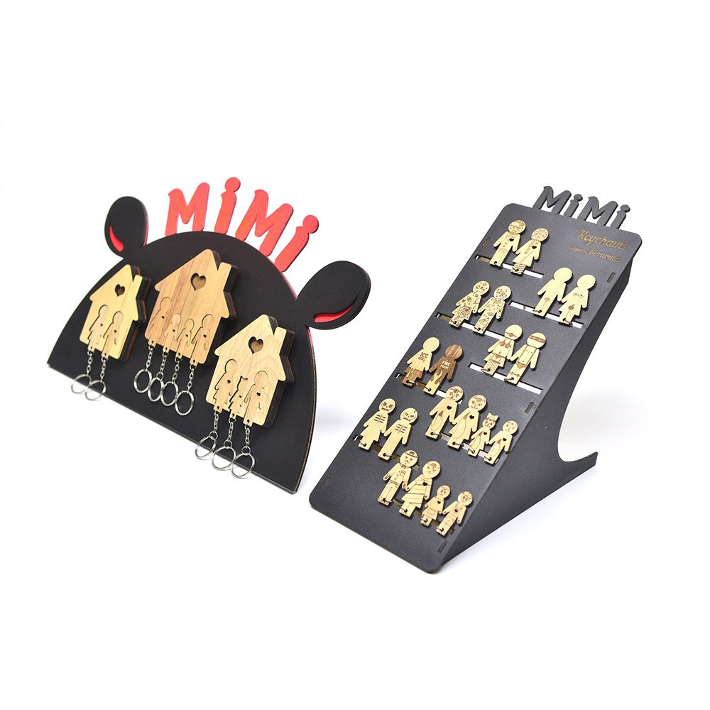 Ключница «Семья с двумя сыновьями» MIMI  253332 Натуральное дерево  - Вид №3