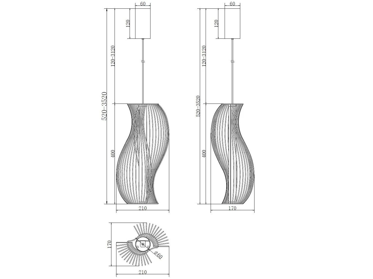 Металлический подвесной светильник Maytoni SHADOW OF THE PAST ARCH-00094495 - Вид №7