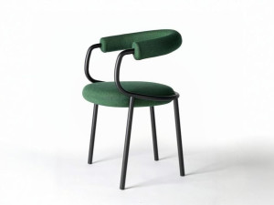 Стальное кресло с подлокотниками с открытой спинкой