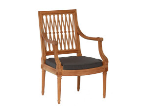 Садовое кресло из тикового дерева с подлокотниками