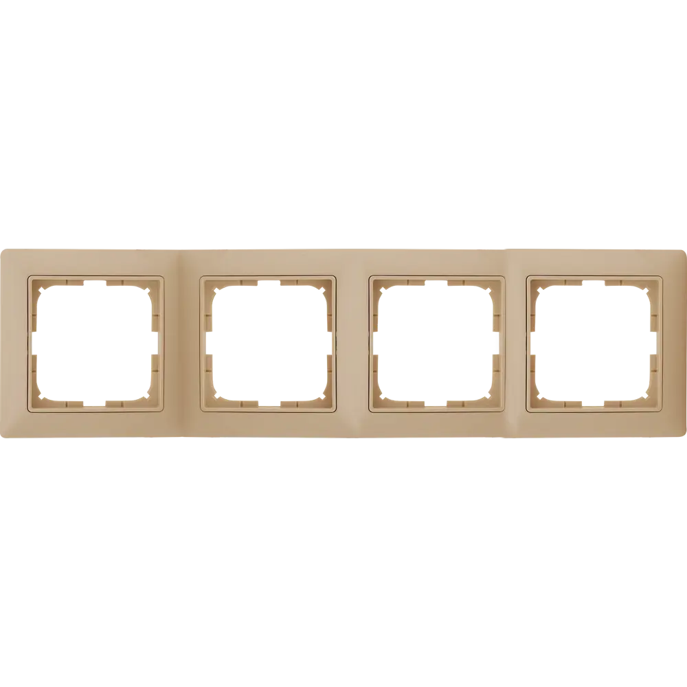 Рамка для розеток и выключателей ABB Basic55 4 поста, цвет бежевый Basic 55 STLM-2110763