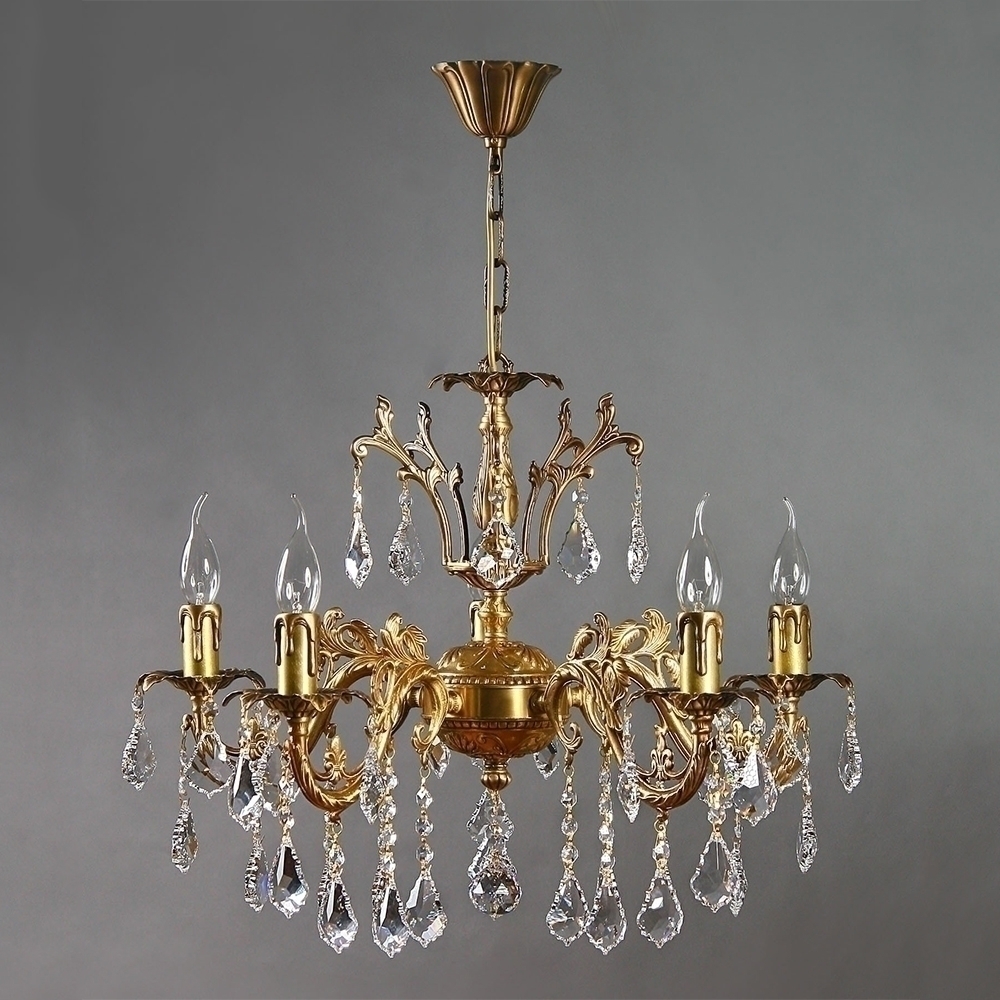 096698 Люстра Ambiente 5L 2118/5 AB Leaf Crystal Mantra Granada