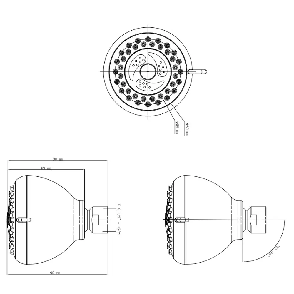 Лейка для душа Sensea Ivona 8 см цвет хром STLM-2180724 - Вид №4