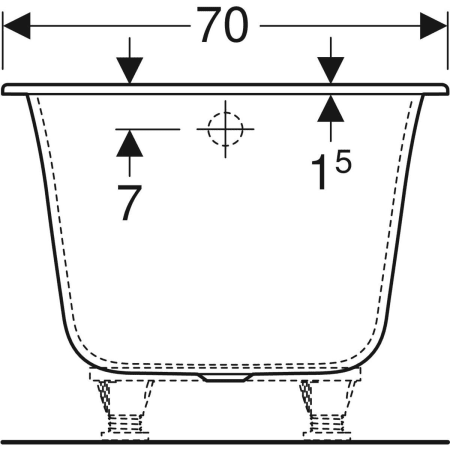 554.044.01.1 Прямоугольная ванна Geberit Soana, узкий край Geberit  - Вид №20