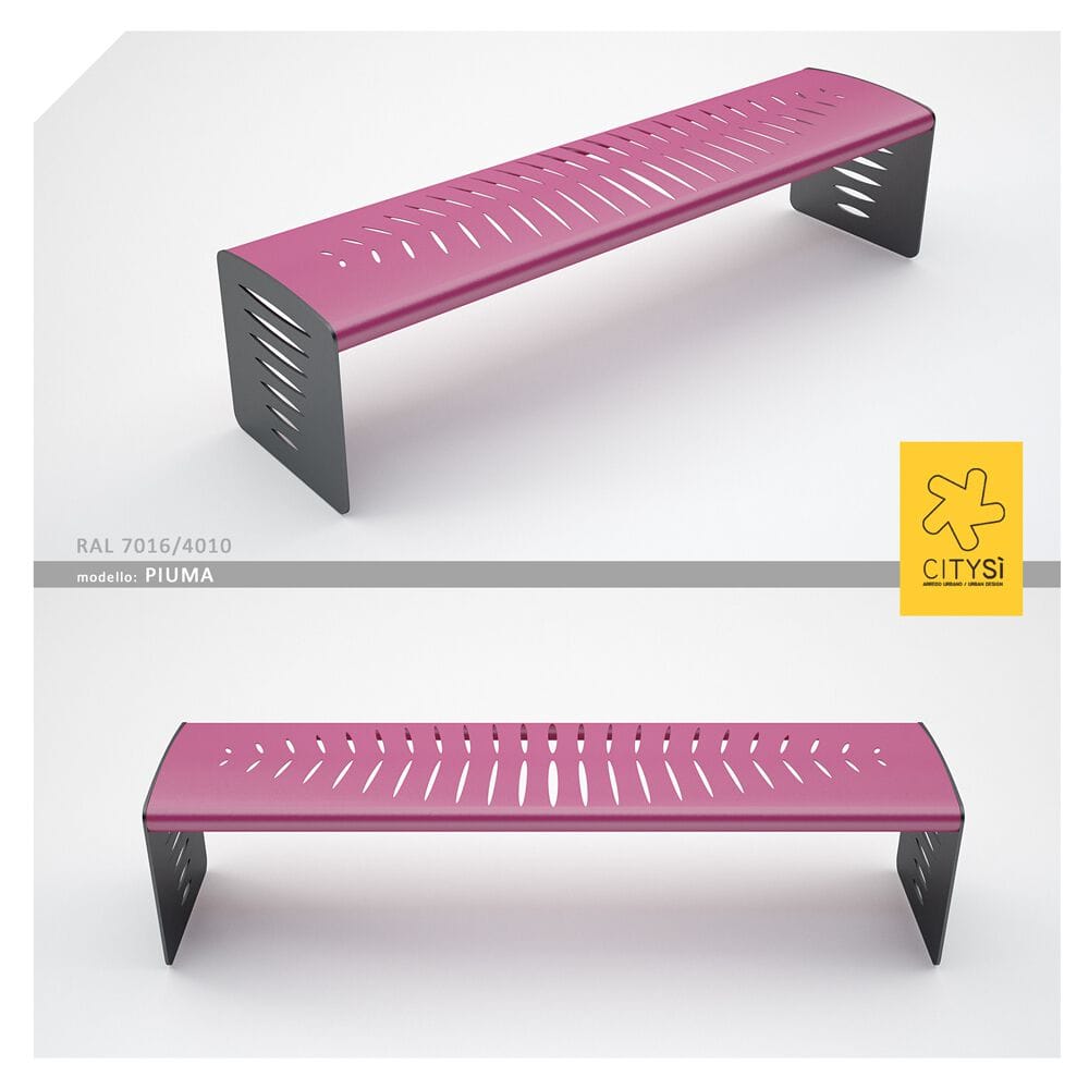 Стальная скамья без спинки CITYSì перо ARCH-00100729 - Вид №2