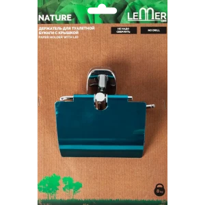 Держатель туалетной бумаги с крышкой Lemer Nature металл цвет хром