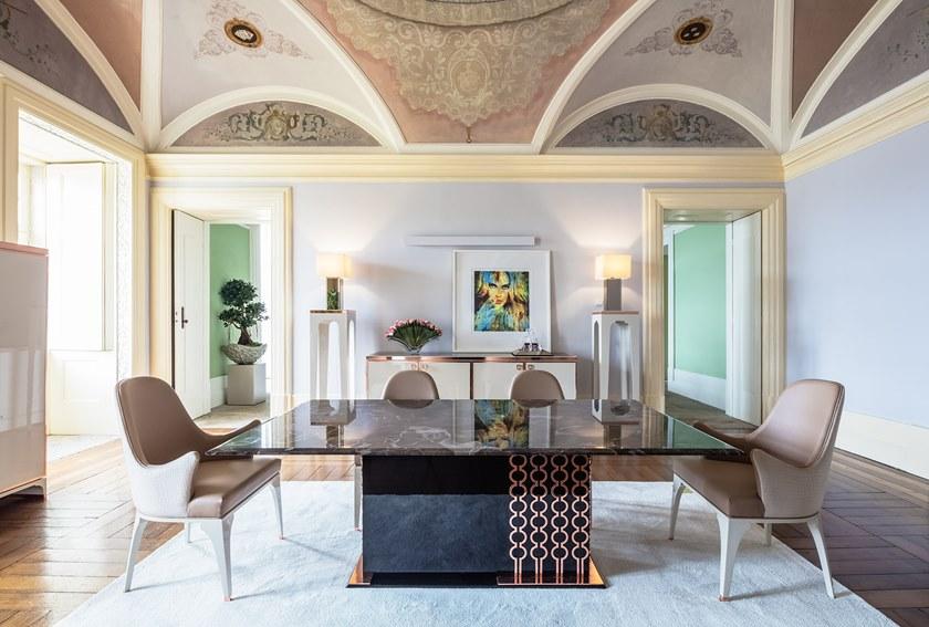 Stylish Club Прямоугольный обеденный стол из дерева и мрамора Cocktail Scf.c11 - Вид №3